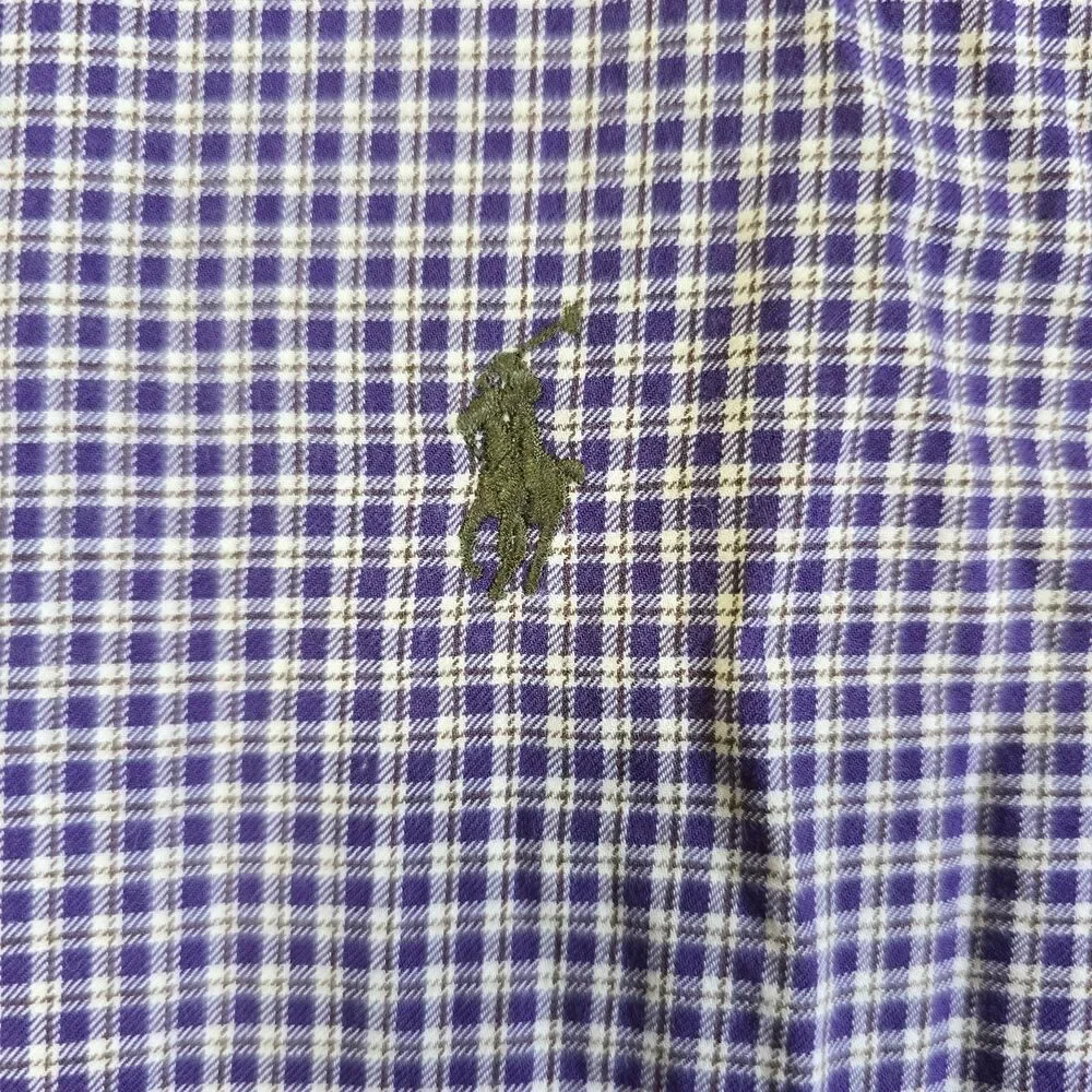 Ralph Lauren Classic Fit Shirt Men's XXL Purple Plaid Preppy Work Dad City